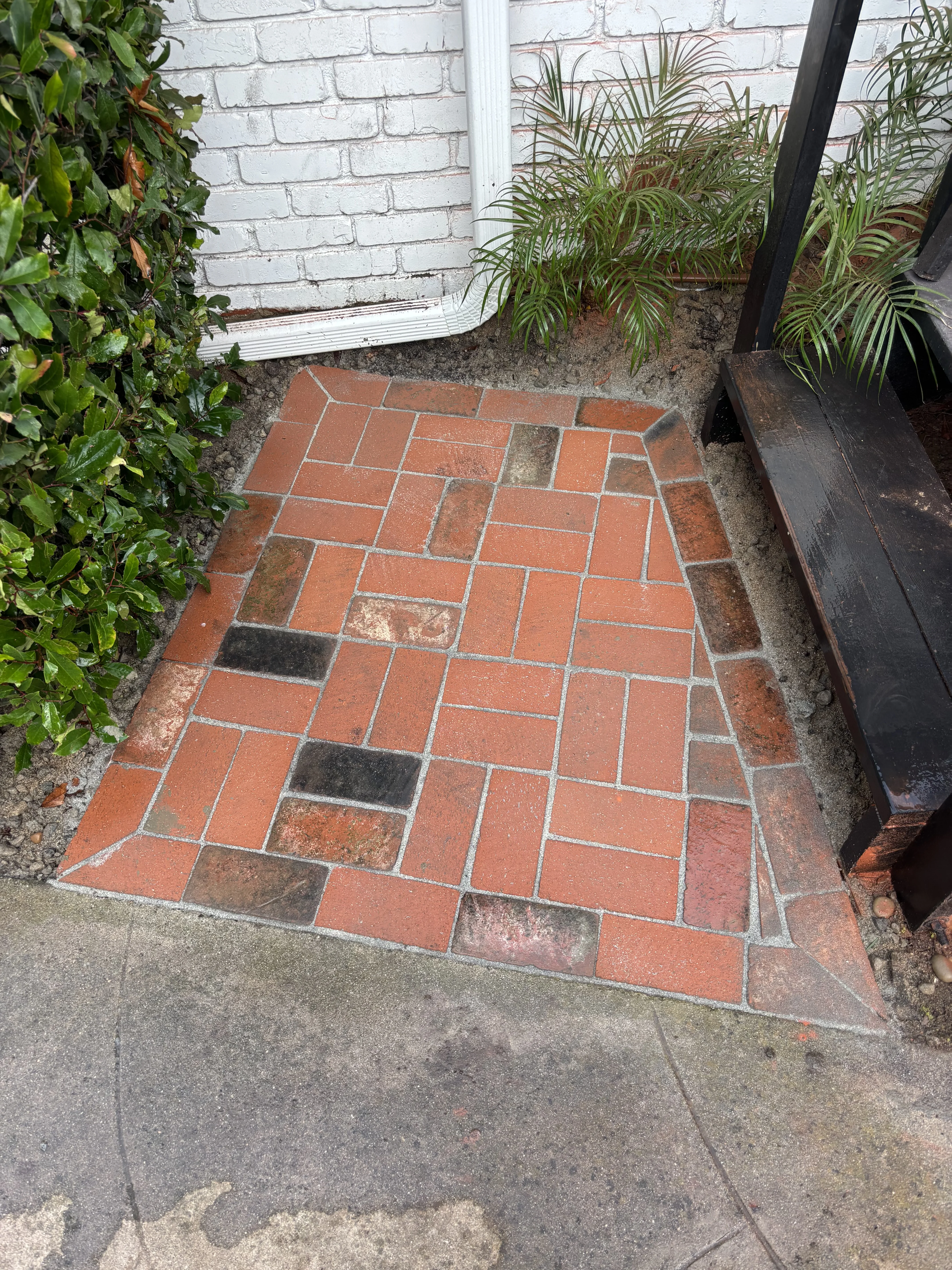 After photo of repaired brick paver walkway by Lobato Landscaping in Dana Point, CA