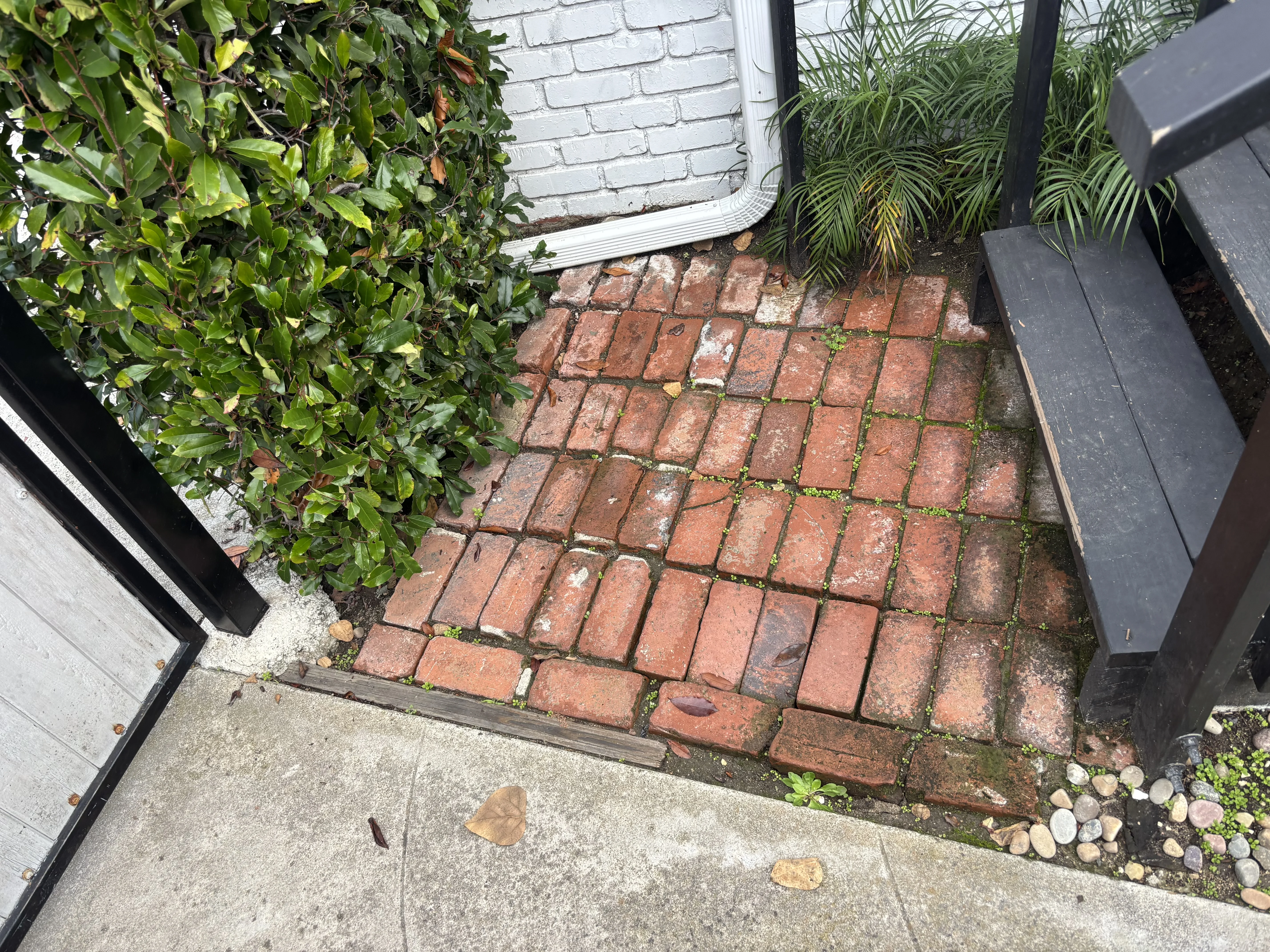 Before photo of broken brick pavers in Dana Point, CA