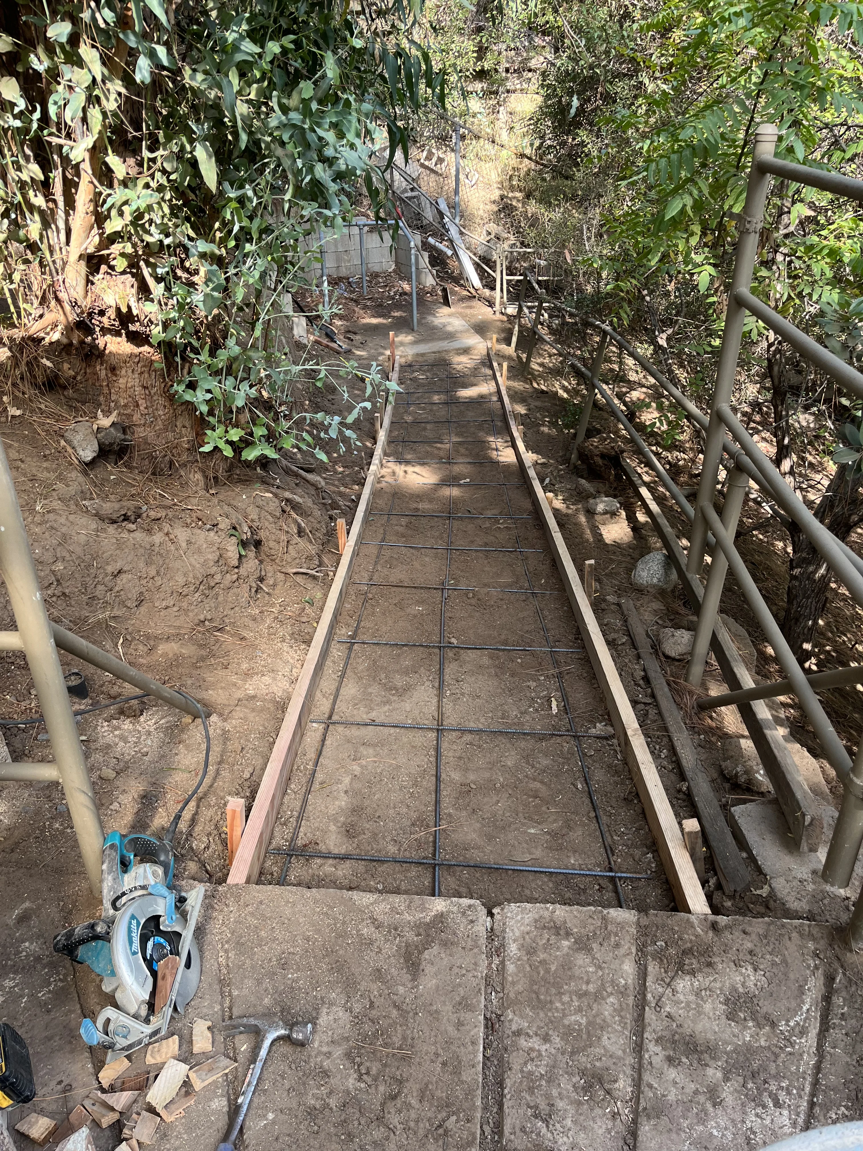 Before photo of cracked concrete path project in Lake Forest, CA by Lobato Landscaping