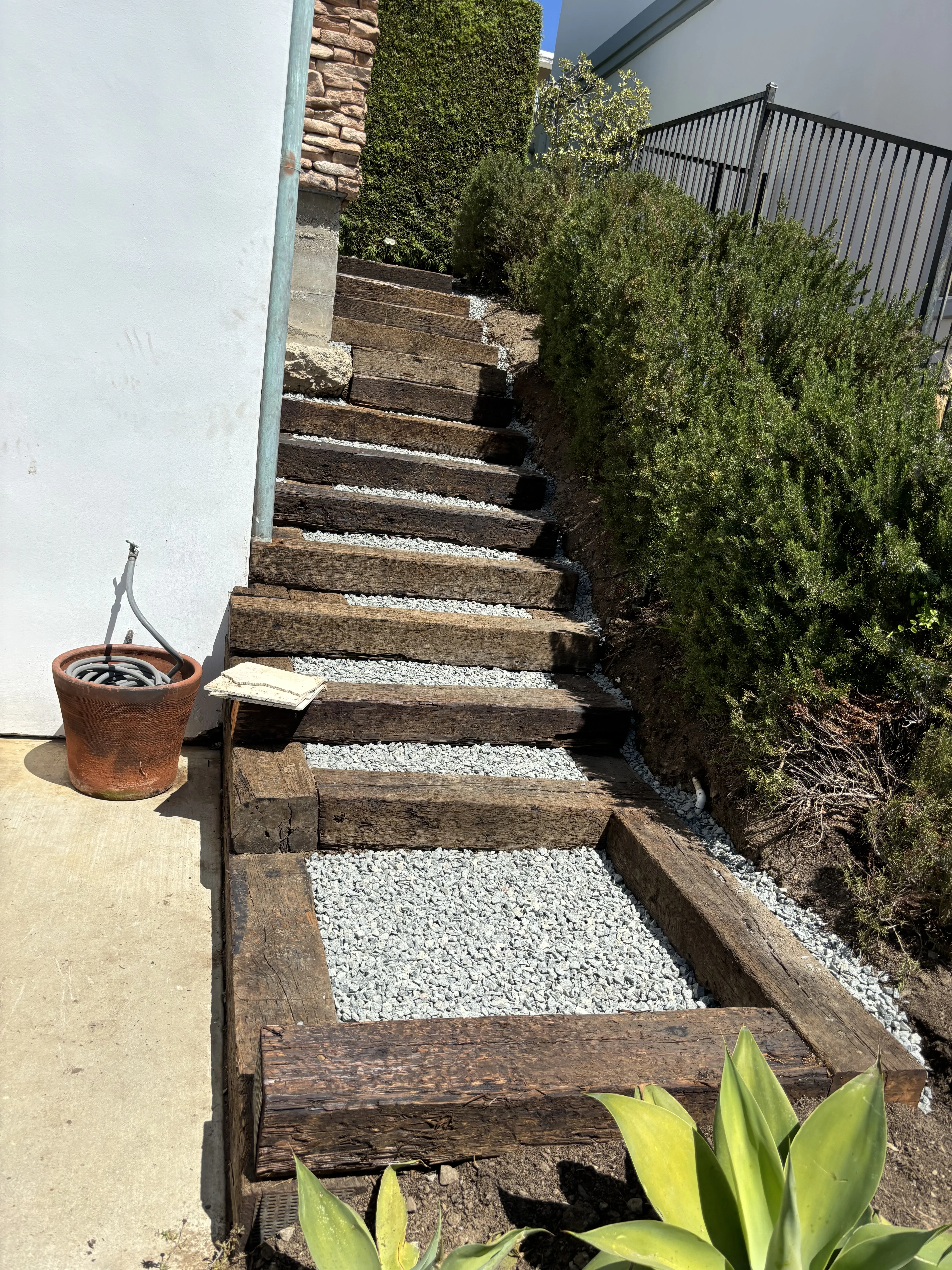 After photo of repaired and resurfaced concrete steps by Lobato Landscaping in Aliso Viejo, CA